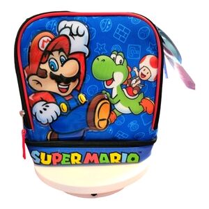 Bioworld Super Mario Bros. Square Double Compartment Insulated Lunch Box‎